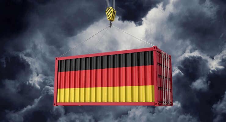 Container mit Deutschlandfahne