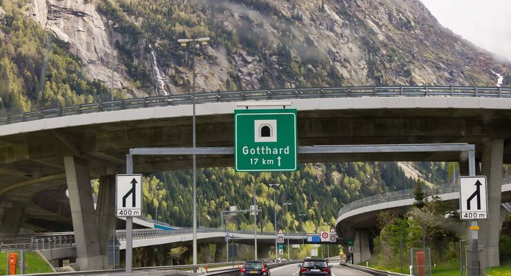 Gotthard-Straßentunnel in der Schweiz