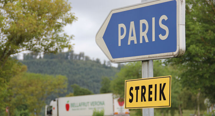 Lkw-Fahrer in Frankreich streiken