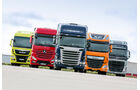 Vergleichstest Euro-6-Zugmaschinen, Scania, DAF, Volvo, Mercedes, MAN
