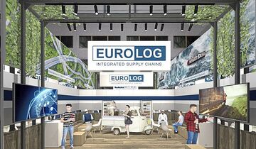 Visualisierung des Messestands von Eurolog auf der Transport Logistic 2023